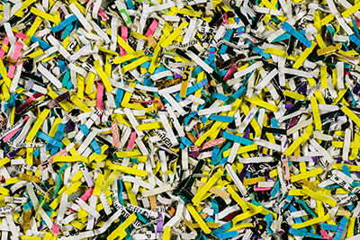 pile of shredded paper