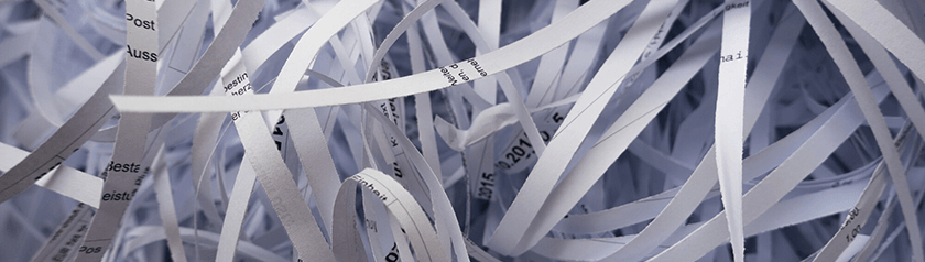 close up of shredded paper